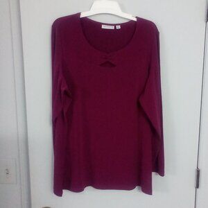 Susan Graver 1X Berry top